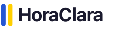Logo + nombre HoraClara sobre fondo claro